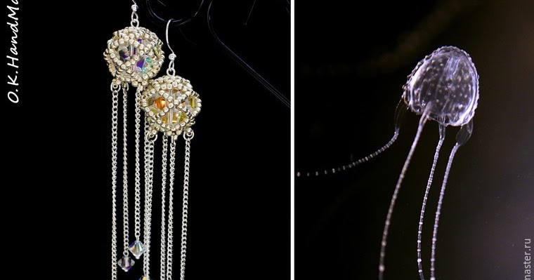 Irukandji Jellyfish Inspired Bead Woven and Chain Earrings Tutorial / The  Beading Gem